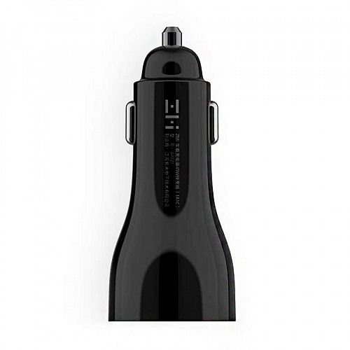 Автомобильный блок питания ZMI Metal Car Charger 45W Dual Port USB/Type-C (AP721) Black (Черный) — фото